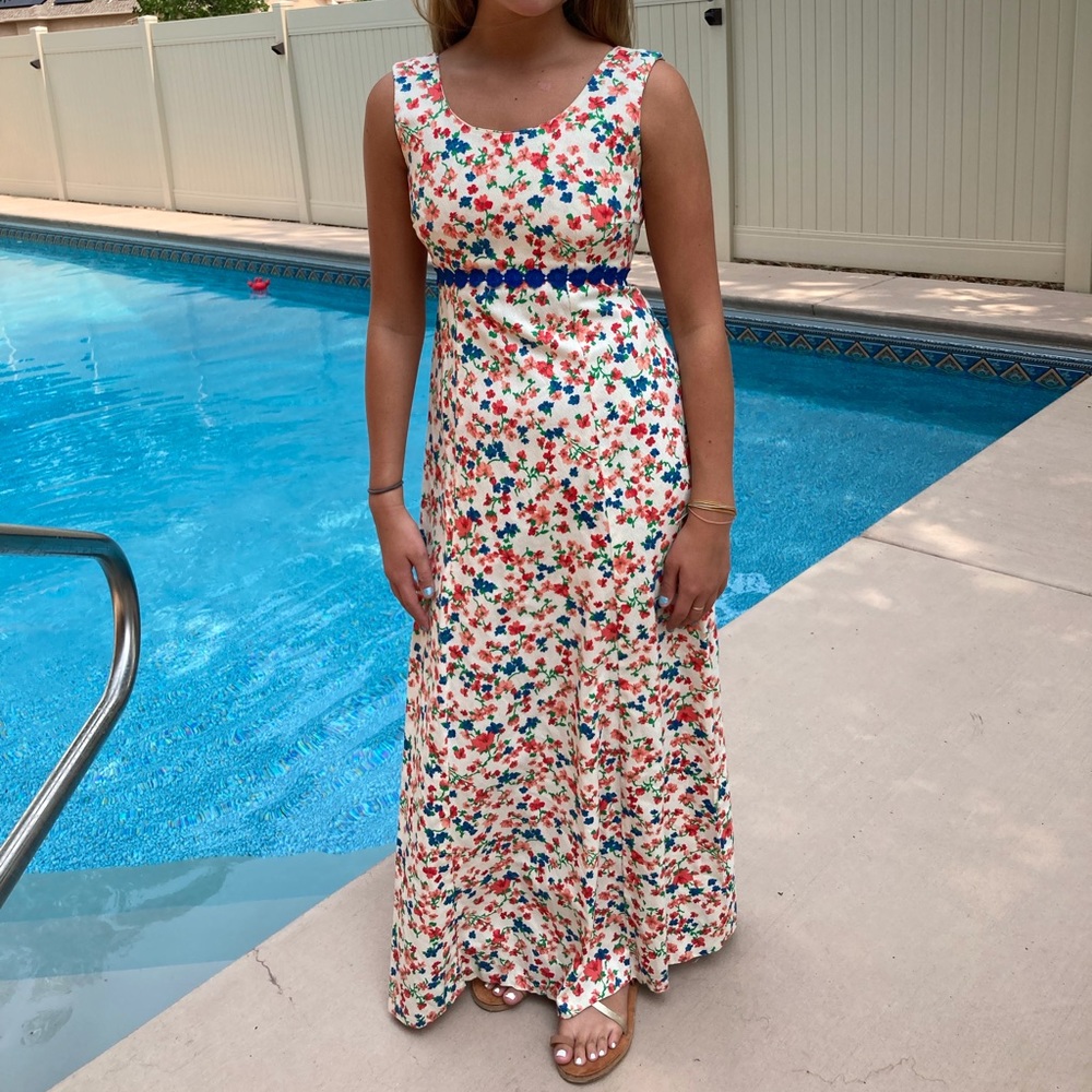 Vintage Hand-made Floral Maxi Dress